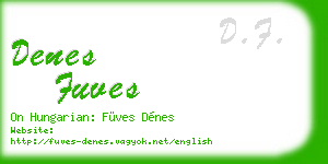 denes fuves business card