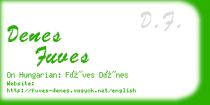 denes fuves business card